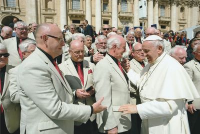 David Leddy with Pope Francis
